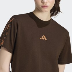 ADIDAS Camiseta Seasonal Essentials 3 Animal Print Marrón Aurora Coffe Mujer