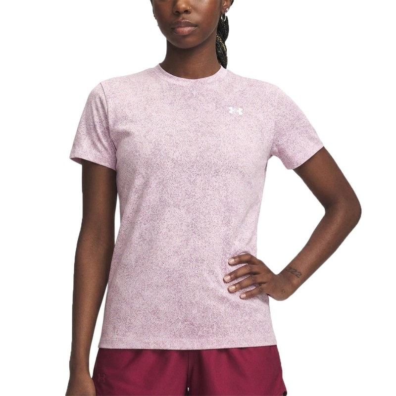 Under Armour Camiseta UA Tech Pixelate Rosa Morado Prime Pink Mujer
