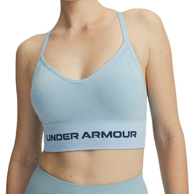 Under Armour Top Deportivo Vanish Seamless Low Bra Azul Blue Fog Mujer