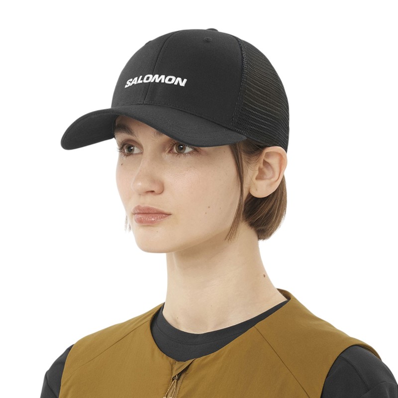 Salomon Gorra Logo Trucker Negro Deep Black Unisex