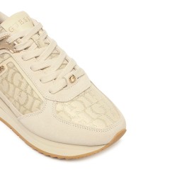 Guess Zapatilla Ante Energy 5 Beige Blanco Mujer