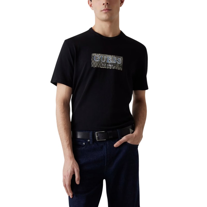 Guess Camiseta Guebox Azul Oscuro Hombre