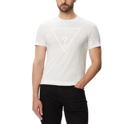 Guess Camiseta Core Triangle Logo Blanco Hombre