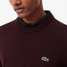 Lacoste Jersey De Cuello Redondo De Algodón Monocolor Granate Marrón Hombre
