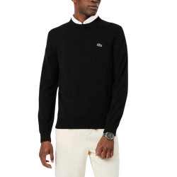 Lacoste Jersey Cuello Redondo Algodón Monocolor Negro Hombre