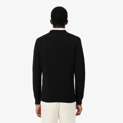 Lacoste Jersey Cuello Redondo Algodón Monocolor Negro Hombre