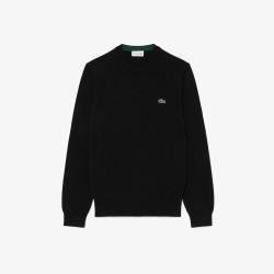 Lacoste Jersey Cuello Redondo Algodón Monocolor Negro Hombre