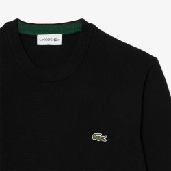 Lacoste Jersey Cuello Redondo Algodón Monocolor Negro Hombre