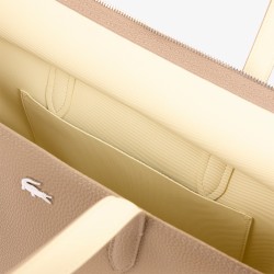 Lacoste Bolso Tote Con Cremallera Anna Marrón Cookie Pussin Mujer