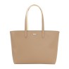 Lacoste Bolso Tote Con Cremallera Anna Marrón Cookie Pussin Mujer