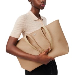 Lacoste Bolso Tote Con Cremallera Anna Marrón Cookie Pussin Mujer