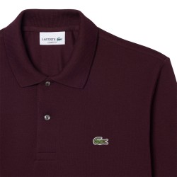 Lacoste Polo Corte Clásico De Manga Larga Granate Marrón Hombre