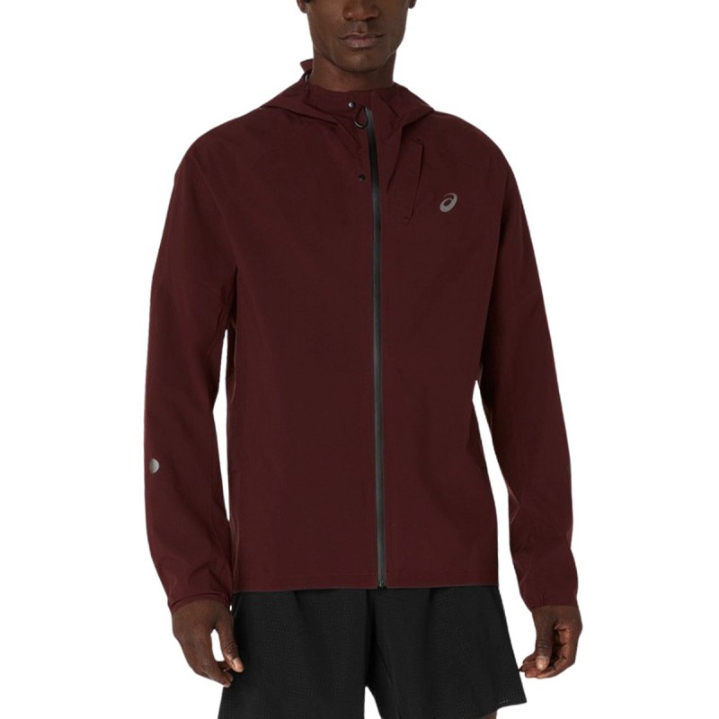 Asics Chaqueta Metarun Waterproof Rojo Dark Red Planet Hombre
