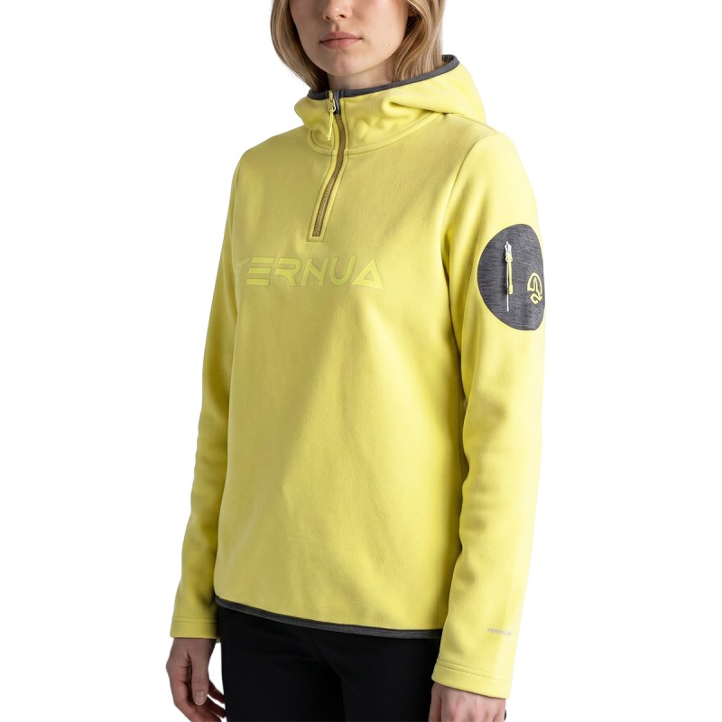 Ternua Pull Spot Hood 1/2 Zip Verde Pastel Olive Mujer