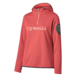 Ternua Pull Spot Hood 1/2 Zip Rosa Washed Bordeaux Mujer