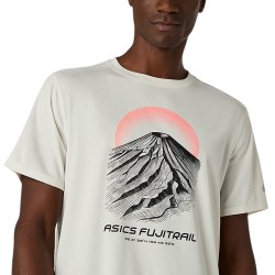 Asics Camiseta Running Fujitrail Logo Crema Cream Hombre