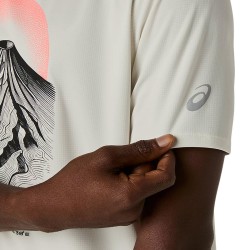 Asics Camiseta Running Fujitrail Logo Crema Cream Hombre