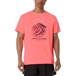 Asics Camiseta Running Fujitrail Logo Rosa Coral Fosforito Sun Coral Hombre