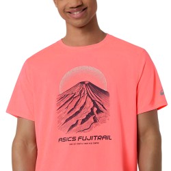 Asics Camiseta Running Fujitrail Logo Rosa Coral Fosforito Sun Coral Hombre