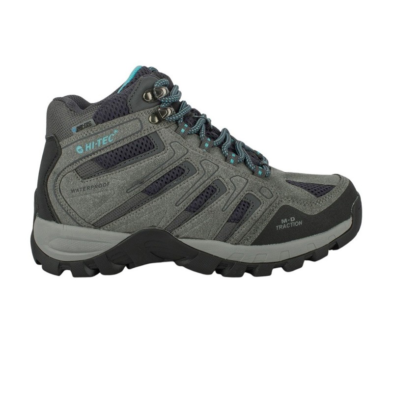 Hi-tec Bota Torca Mid Wp Cool Grey Navy Blue Curacao Gris Azul Mujer