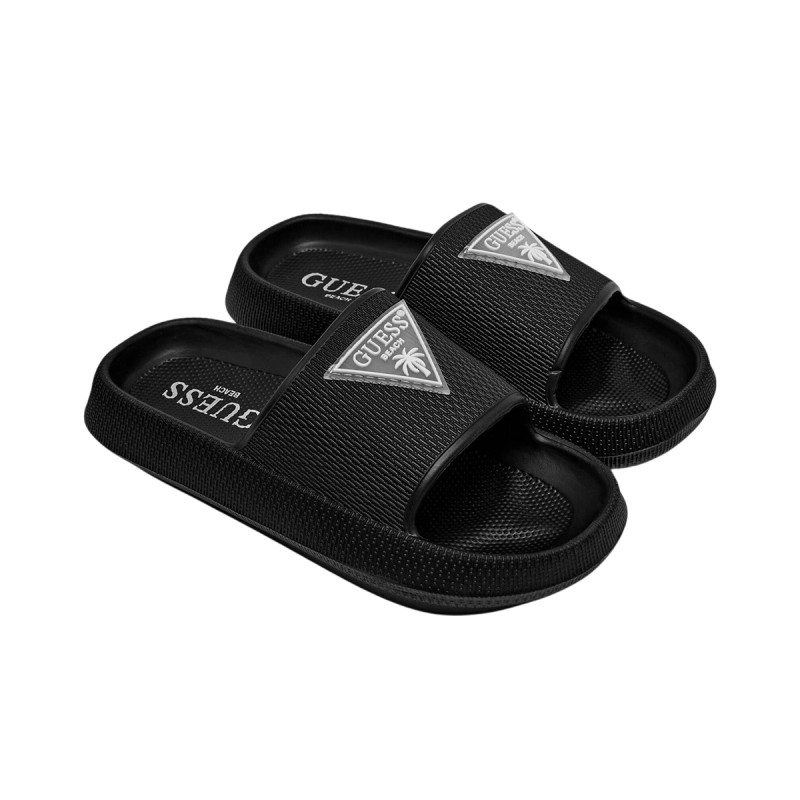 Guess Sandalia Rubberlippers Negro Mujer