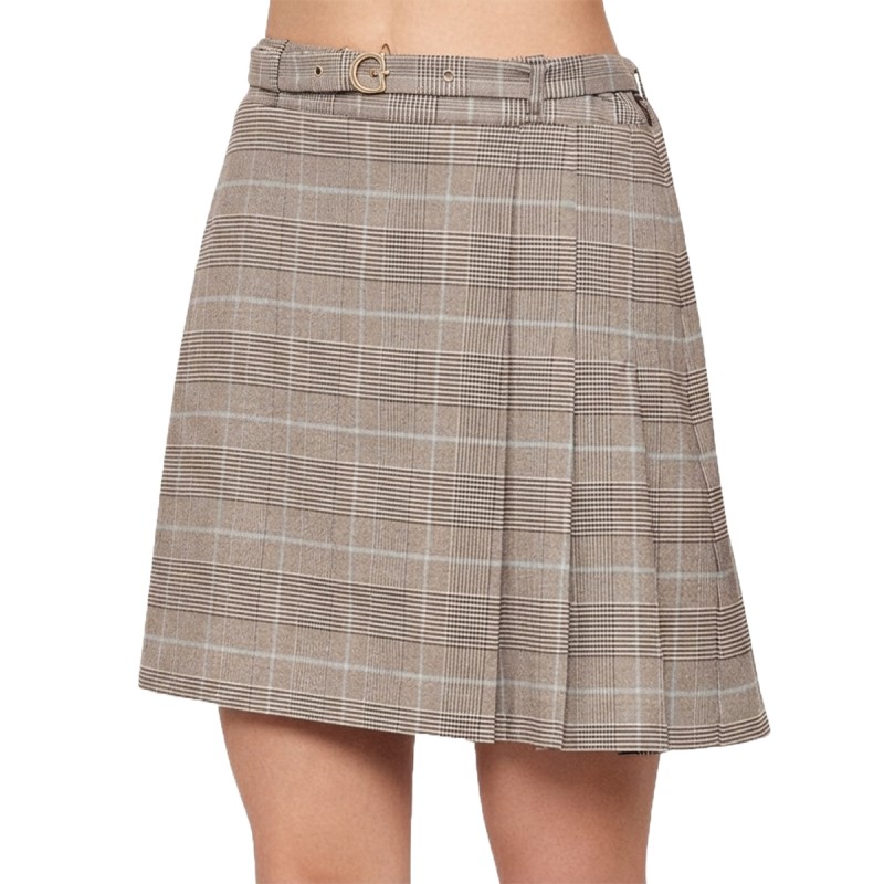 Guess Mini Falda Geraldine Mini Skirt Marrón Beige Mujer