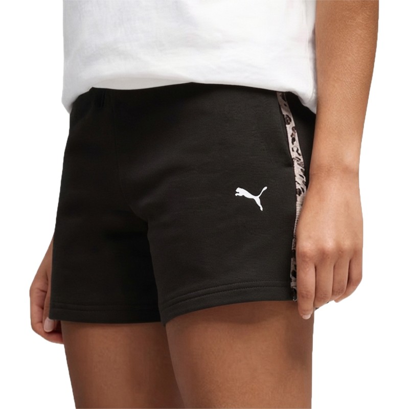 Puma Pantalón Corto Ess graphic Animal Negro Mujer