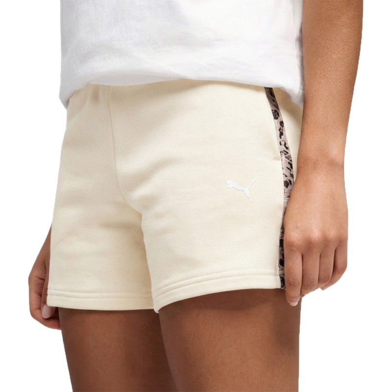 Puma Pantalón Corto Ess Graphic Animal Beige Mujer