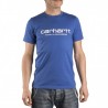 Carhartt Camiseta Wip Scrpt Work in Progress Azul Yale Blue Hombre