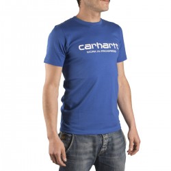 Carhartt Camiseta Wip Scrpt Work in Progress Azul Yale Blue Hombre