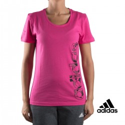 Adidas Camiseta AOP Linear Tee Rosa Mujer