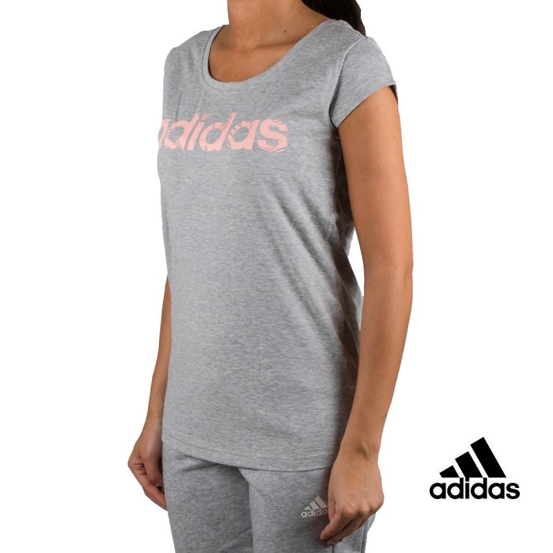 Adidas Camiseta W Com T Gris Rosa Mujer