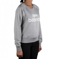 New Balance sudadera Essentials FT Crew Gris Mujer
