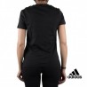 Adidas Camiseta Essentials 3 stripes slim tee negro black white Mujer