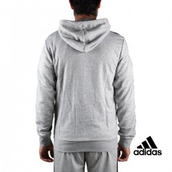 Adidas sudadera Essentials 3 Stripes Fullzip French Terry Gris hombre