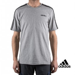 Adidas Camiseta Essentials 3 Stripes T-Shirt Gris Hombre