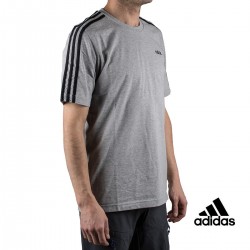 Adidas Camiseta Essentials 3 Stripes T-Shirt Gris Hombre