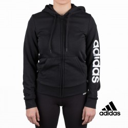Adidas sudadera Essentials Linear Full Zip Hoodie Negro mujer