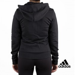 Adidas sudadera Essentials Linear Full Zip Hoodie Negro mujer