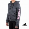 Adidas sudadera Essentials Linear Full Zip Hoodie Gris mujer