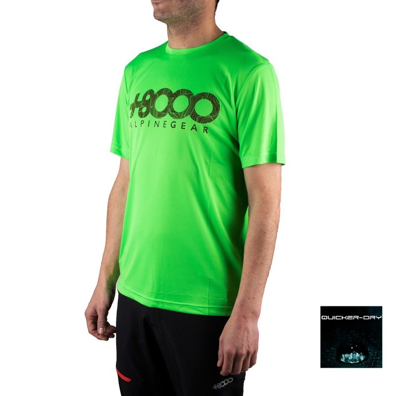 +8000 Camiseta Walk 19V Verde Fluor Hombre