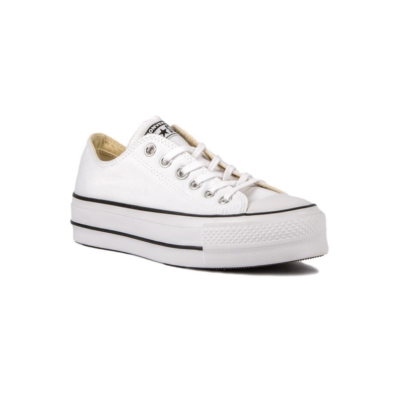 Converse Chuck Taylor All Star Lift Canvas Low Top Plataforma White Blanco Mujer