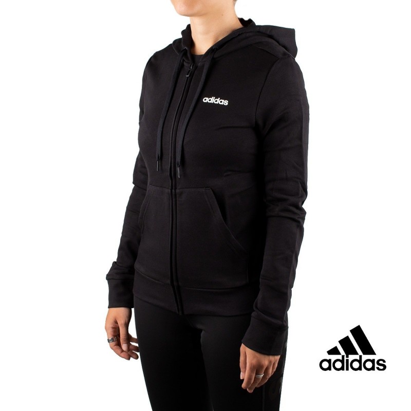 Adidas Chaqueta Con Capucha Essentials Solid Full Zip Hoodie Negra Mujer