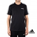 Adidas Camiseta Essentials 3 Stripes T-Shirt Negra Hombre