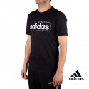 Adidas Camiseta Essentials Linear Logo Texto Negra Hombre