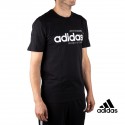 Adidas Camiseta Essentials Linear Logo Texto Negra Hombre