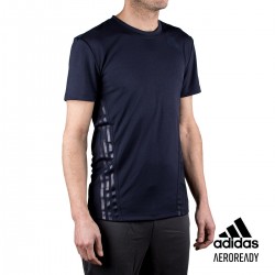 Adidas Camiseta Aerodry 3 bandas Azul Hombre