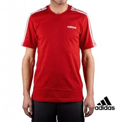 Adidas Camiseta Essential 3 bandas Rojo Hombre