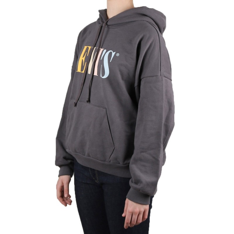 Levis Sudadera Graphic 2020 Hoodie Forged Iron Gris Multicolor Mujer