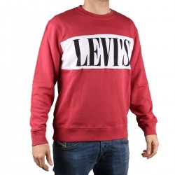 Levis Sudadera Logo Colorblock Crewneck Sweatshirt Rojo Blanco Hombre